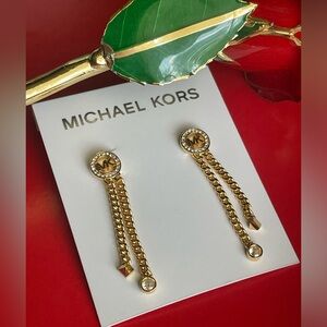 MICHAEL KORS EARRINGS,Michael Kors Gold Chain Earrings.